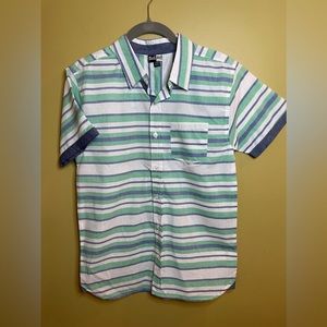 Mick Mack LTD Striped Button-Down Short Sleeve Shirt - XL